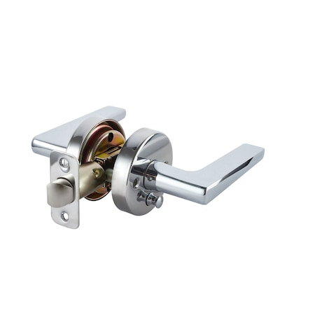 Sapphire Contra Collection Modern Brushed Chrome Grade 3 Privacy Bed/Bath Door Handle with Lock LS-CON40-US26